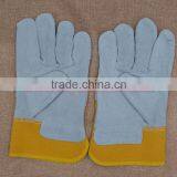 Color Safety Gloves,Cow Split Leather Work Glove,Leather Cotton Welding Gloves thumbnail-2