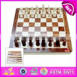 2015 Wooden Chess Set with Handmade for kids,Folding Wooden Chess Board for children,MDF board Wooden Chess Pieces W11A003