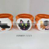 Halloween Pumpkin Ceramic Flower Pot Festival Decorations thumbnail-3