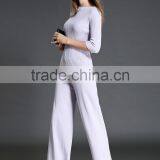 High Quality Solid Asymmetrical Tops With Long Loose Pants 2016 Autumn Fashionable thumbnail-5