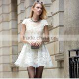 Maxnegio Fashion Red Lace Junior Bradesmaid Dress thumbnail-1