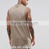 Men 100% Cotton Blank Super Long Line Notch Neck Sleeveless Tee Shirt Factory Suppliers in China thumbnail-2