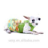 Sexy Crochet Dog Dress Mint Green Teacup Chihuahua Clothes With Flowers and Crystal Personalized Pet Clothing thumbnail-2