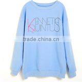 Cheaper Customized Designs Fashionable Ladies Printed Hoodies&sweatshirt CVC60/40 Fleece Crewneck Hoodies&sweatshirt thumbnail-1