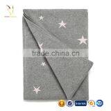 Baby Cashmere Knitted Blanket,Star Design Intarsia Blanket thumbnail-2