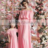 Matching Mother And Me Dresses Family Look Mother And Daughter Dresses Chiffon Maxi Dresses thumbnail-1