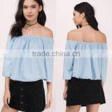 2017 Latest Fashion Design Lady Clothing Summer off Shoulder Women Top thumbnail-1