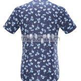 Latest Nice Floral Prining High Fashion Short Sleeves Cotton Men Shirts thumbnail-2