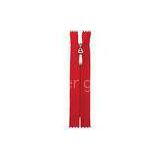 Custom 6# Red Nylon Separating Invisible Zipper For Backbag , No Lead