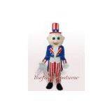 Fur American Flag Uncle Sam Mascot Costume Christmas Party Dress