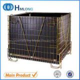 China collapsible metal wire storage pallet container with wheels
