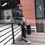High Quality Popular Young Women Real Sheep Leather Garment Spring Ladies Long Black Coat thumbnail-6