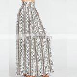 Long Skirt And Blouse Designs Ornate Print Wide Waistband Maxi Skirt thumbnail-3