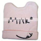 Custom Made Your Own Logo Embroidery Knit Beanie With Leather Patch Mens 100% Acrylic Unisex Beanies thumbnail-4