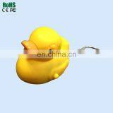 Promotional Plastic Yellow Voice/Sound/Music Rubber Duck Keychain