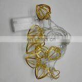 10 LED Fairy Lights Heart Gold Metal String Lights Battery Operated For Christmas Home Party Decoration thumbnail-3