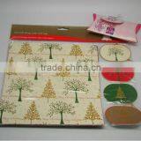 Hot sale Foil Christmas Gift Wrap With Gift Tags packing paper