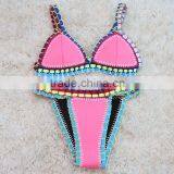 2016 best selling Colorfull neoprene Sexy european style bikinis Women's Bikini Style