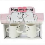 Expressions hug on glass ceramic coffee cup mug cup hug couples