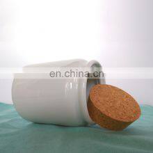 New Factory Custom Design Small Mini Decorative Ceramic Week Stash Jar With Cork Lid thumbnail-3