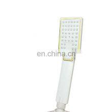 ABS Plastic Bathroom 8 Inches Shower Head White Gold Top Square Over Head Shower and Hand Shower Set thumbnail-5