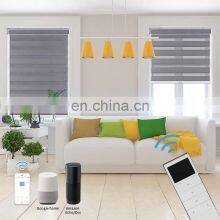 Double Roller Luxury Smart Wifi Motor Blinds 100% Blackout Day Night Window Electric Blackout Window Motorized Zebra Blinds thumbnail-4