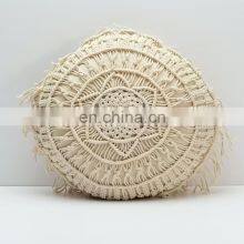 Hot Sale Macrame Decorative Cushion With Tassel Round Sofa Pillow, Bohemian Living, Yoga or Meditation Cushion thumbnail-1