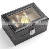 W806-3 3 Slot Grid Cheap Wholesale PU Leather Watch Packaging Display Box Quality Choice thumbnail-2