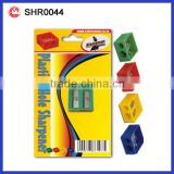 2 HOLE FACTORY PLASTIC PENCIL SHARPENER CARDED
