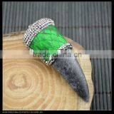 LFD-0051P ~ Wholesale New Style Mixed Color Snakeskin Ox Horn Pave Rhinestone Crystal Charms Necklace Pendant Jewelry thumbnail-5