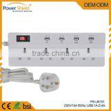 Made in China Top Quality Electrical Power Socket 230V 16A UK Plug 4 Gang 1way With CE Approval