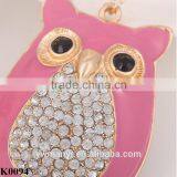 Pink Owl Keychain Reflective Key Chain Alloy Metal Keychain Rhinestone Keyring Fashion Gift K0094 thumbnail-3