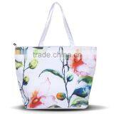 New Arrival Female Canvas Tote European Style Floral Printing Women Handbag Canvas Beach Bags For Girls Bolsa Feminina thumbnail-2