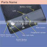 Wholesale- MS100 Micro Vault Portable Biometric Fingerprint Mini Pistol Security Storage Steel Safe Box thumbnail-6