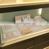 2015 Newest Jewelry Counter Display Romantic Pink pu Leather Display for Wedding Jewellery thumbnail-1