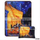 "Cafe Terrace at Night"(a Painting by Vincent Van Gogh) Masterpiece Cushion Blanket thumbnail-1