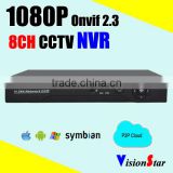 CCTV dvr 1080P H.264 8CH NVR network P2p Onvif Standalone video recorder surveillance system