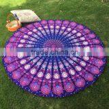 Latest Design Peacock Round Beach Scarves Yoga Mat thumbnail-1