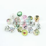 Wholesale Mixed 18mm Round Glass Cabochons Bird Cage Snap Buttons