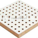White Melamine Perforated Acoustic Wood Wall Paneling thumbnail-1