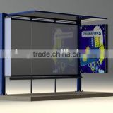 Modern Style Stainless Steel Outdoor Economic Bus Stop Station Design with LED Lights for Public Construction