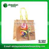 New design custom logo printing kraft paper sandwich bag with handle