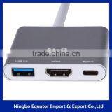 3 In 1 Multiport Type-C to HDMI +USB 3.0+usb c Adapter for Notebook thumbnail-5