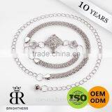 High Quality White Crystal Silver Waist Chain Models Brightness F1-80047