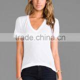 women casual summer short sleeve v neck white cotton cheap shirts tops ladies