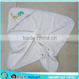 Customer logo applique soft cotton terry baby hooded towel