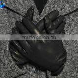 Hot Sale Wool Lined Black Sheepskin Leather Touch Gloves for Men thumbnail-2