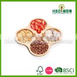 High quality wooden bamboo segment sauce plate