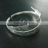 65mm Diameter Silver Plated Brass Feather Bangle DIY Bracelet Jewelry Supplies Findings 1900104 thumbnail-2