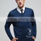Classic V Neck Knitted Sweater For Man thumbnail-3